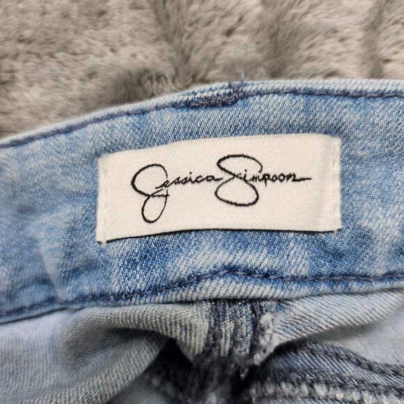 Jessica Simpson Jeans Womens 28 Blue Light Wash Uptown High Rise Raw Hem Stretch - Picture 4 of 13